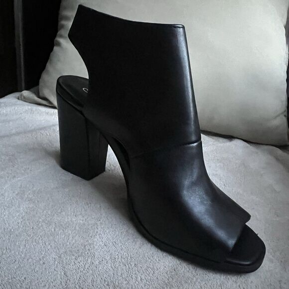 NEW Seychelles Battery Black Leather Open Toe Block Heel Bootie Sandals Women 6 - Picture 3 of 13